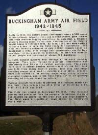 Buckingham Army Air Field plaque photo